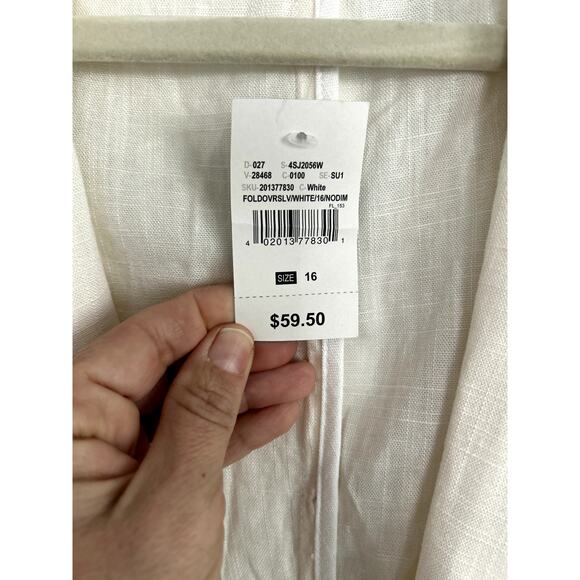 NWT Ashley Stewart Cream Linen Blazer, size 16 - Picture 4 of 5